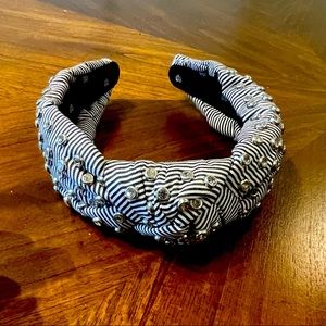 Lele Sadoughi striped flat crystal headband